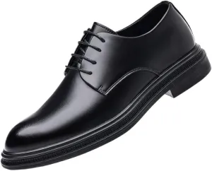 Men's Classic Retro Brogue Shoes Daily Lace-Up Business Leather Shoes Men Office Casual Black Oxfords