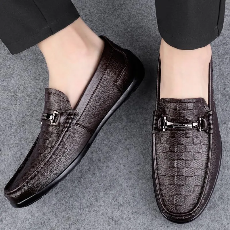 Men's Dress Shoes Formal Business Casual Oxford Casual Plaid Upper Tuxedo Shoes for Men