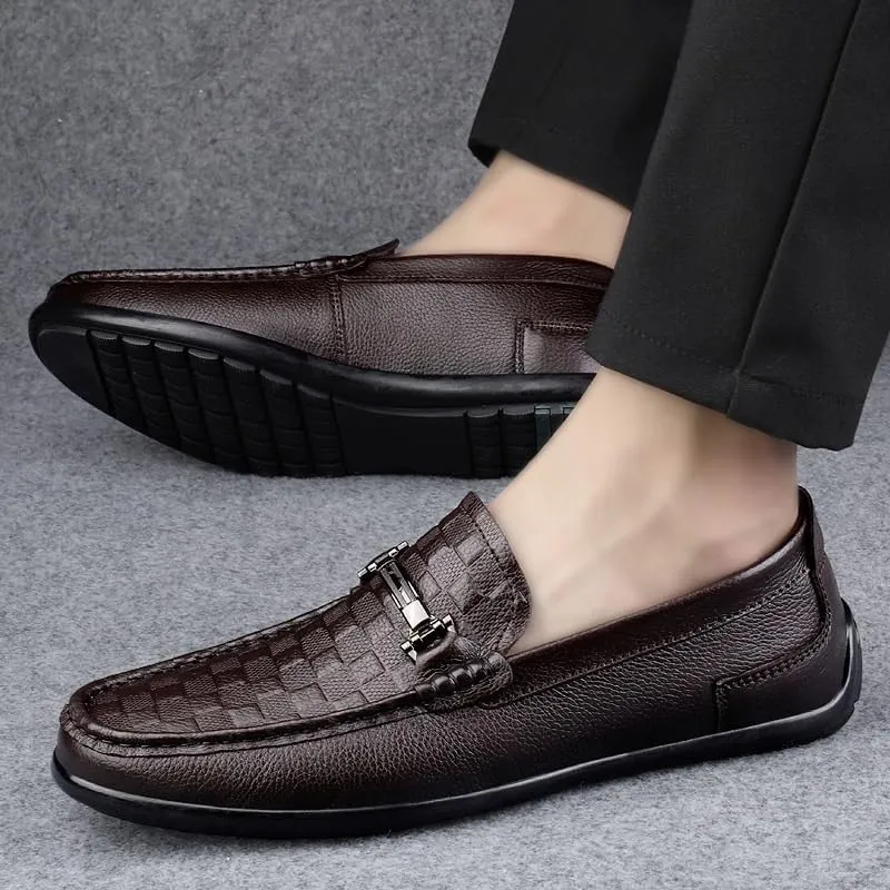 Men's Dress Shoes Formal Business Casual Oxford Casual Plaid Upper Tuxedo Shoes for Men