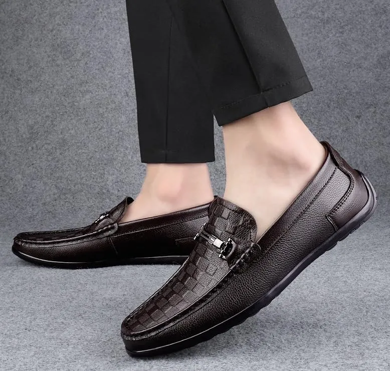 Men's Dress Shoes Formal Business Casual Oxford Casual Plaid Upper Tuxedo Shoes for Men