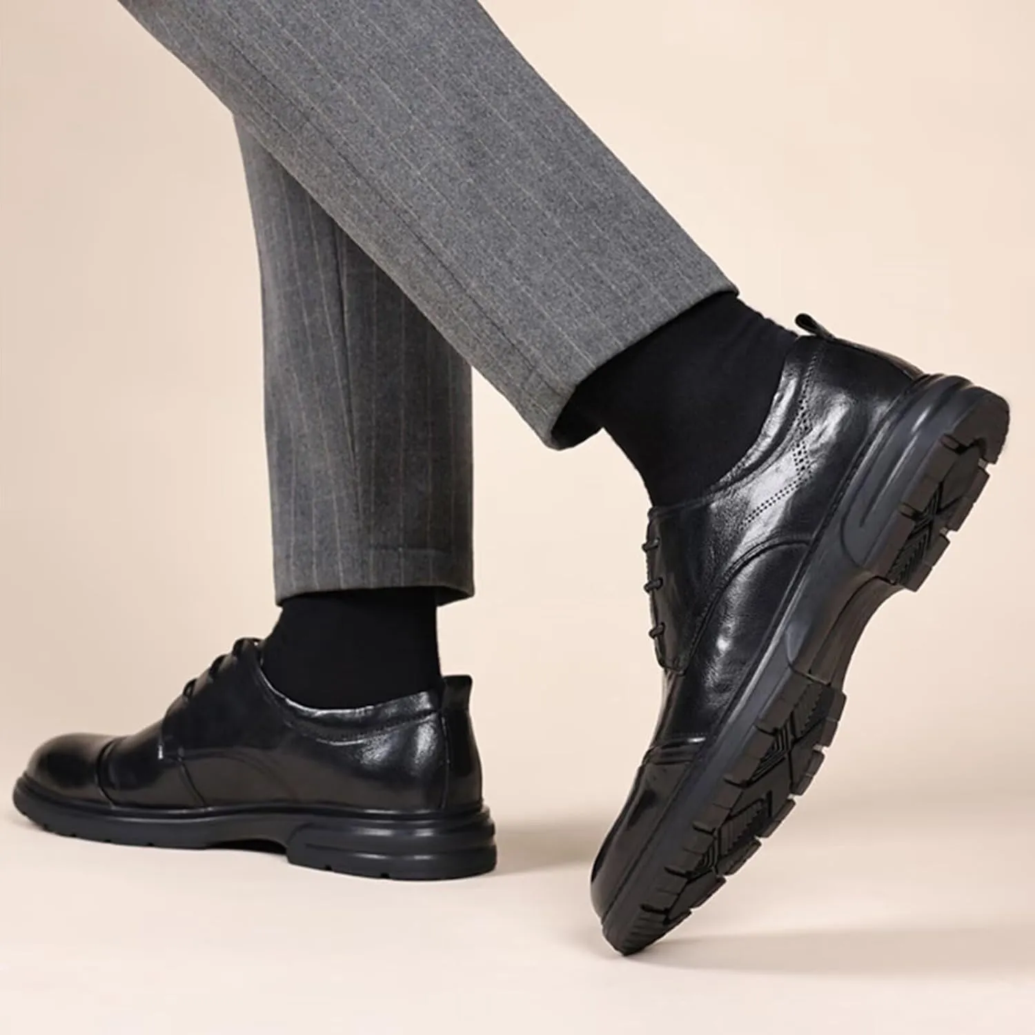 Men's Dress Shoes Formal Classic Lace-up Oxfords for Business Formal Wedding Party,Non-Slip