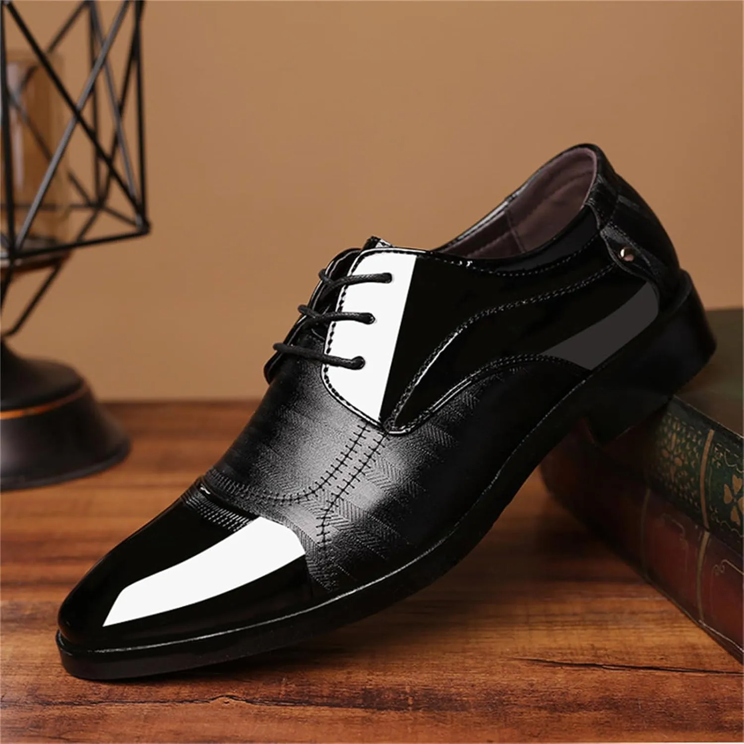 Mens Dress Shoes Oxford Shoes for Men Formal Pointed Lace Up Business Tuxedo Shoes