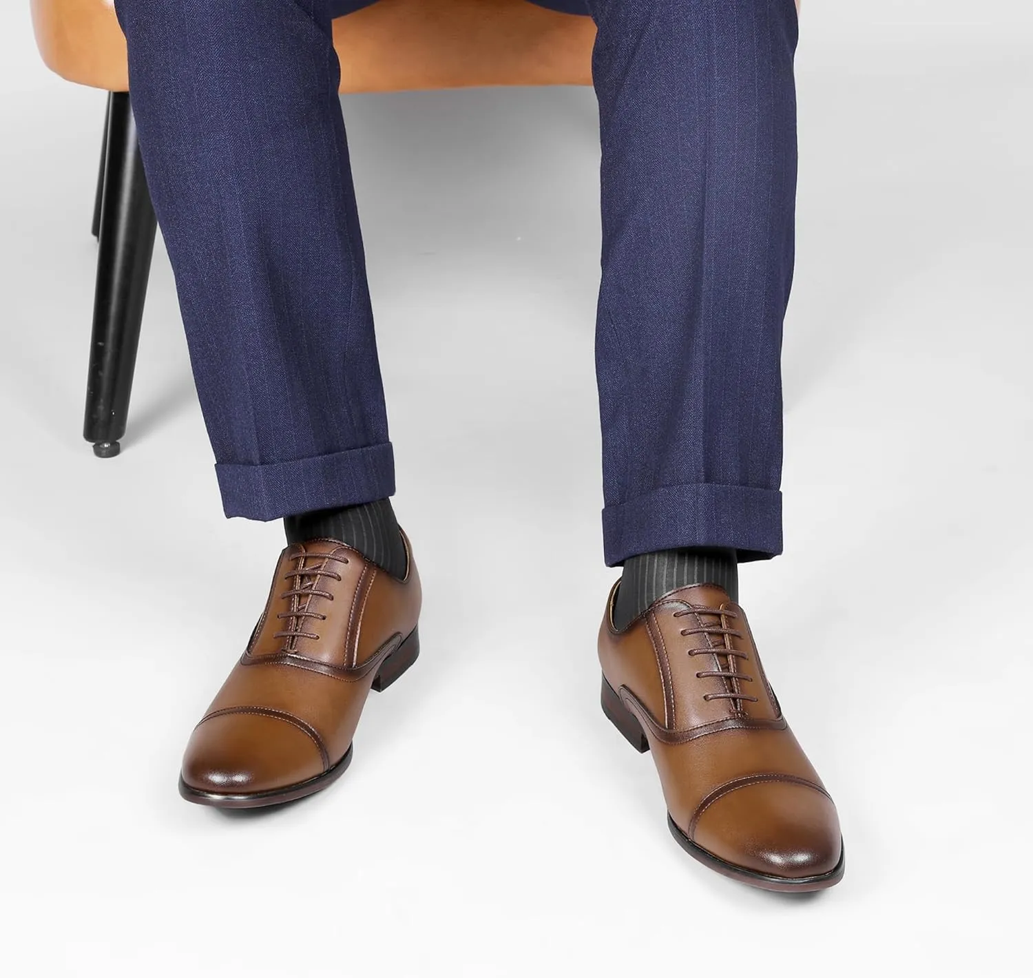 Men's Dress Shoes PU Leather Oxford for Men Classic Comfortable Formal Business lace up No Creases Mens Dress Shoes