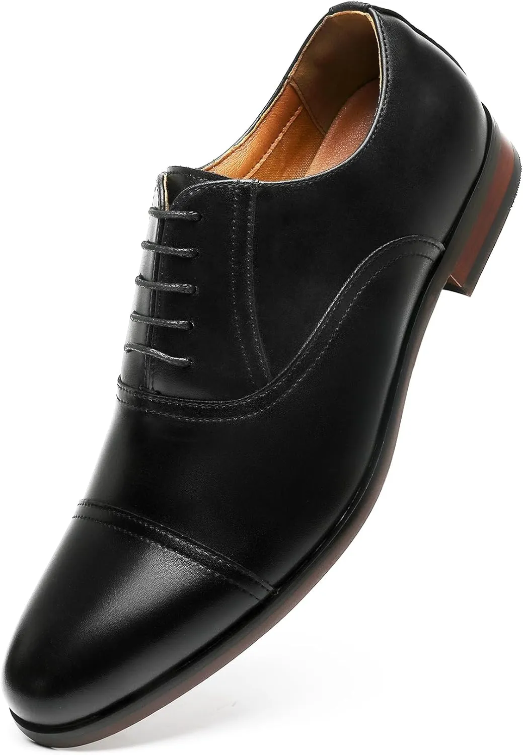 Men's Dress Shoes PU Leather Oxford for Men Classic Comfortable Formal Business lace up No Creases Mens Dress Shoes