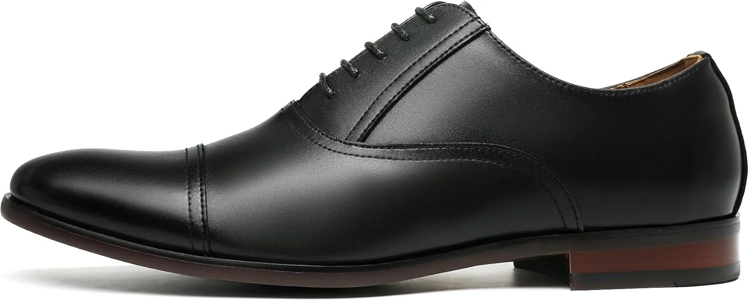 Men's Dress Shoes PU Leather Oxford for Men Classic Comfortable Formal Business lace up No Creases Mens Dress Shoes