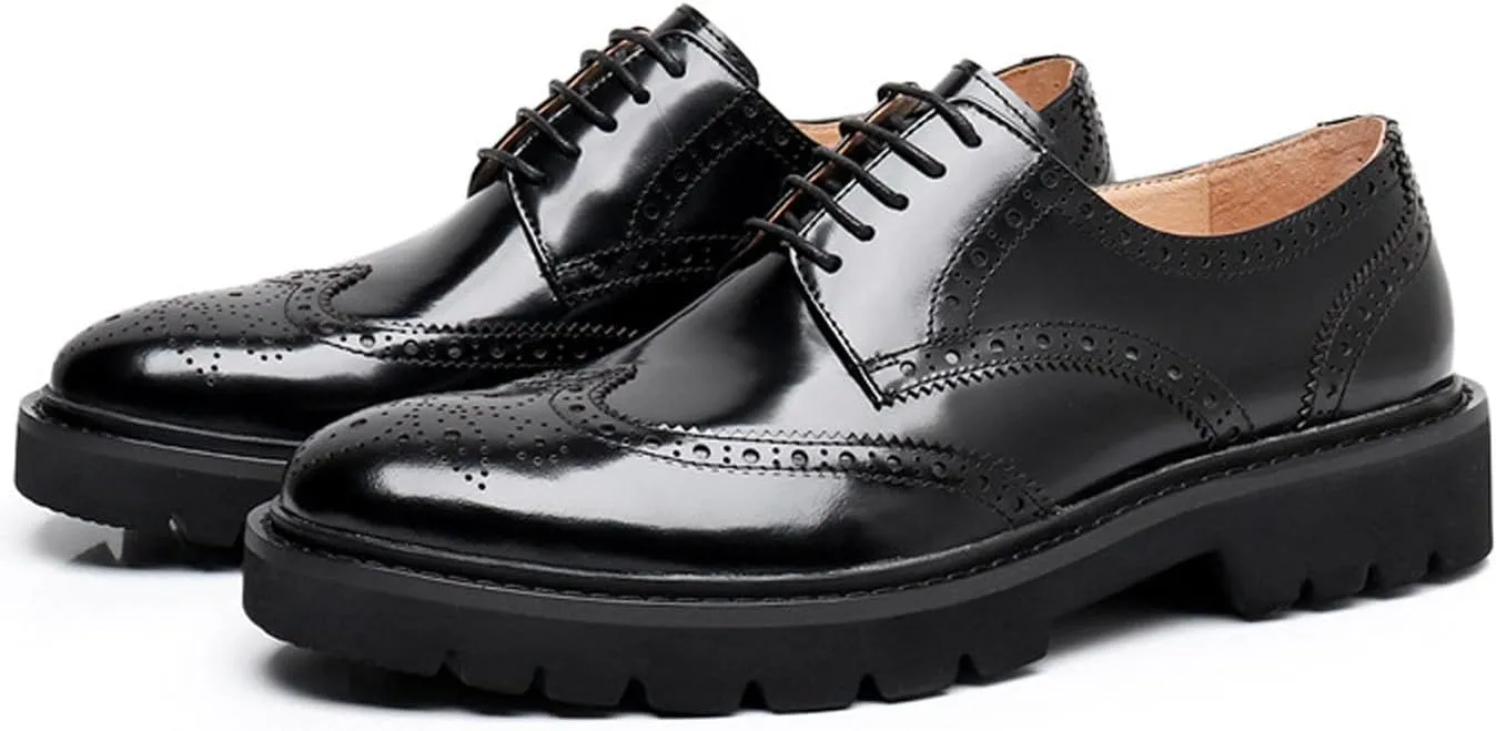 Mens Dress Shoes Wingtips Brogues Oxfords Genunie Leather Formal Derby Fashion Business Casual Modern Prom Wedding Suit Shoes Tuxedo Shoes for Men