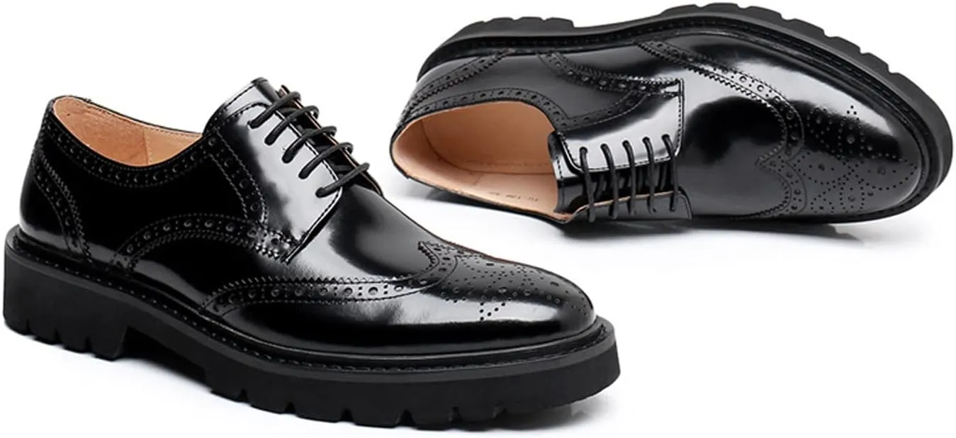 Mens Dress Shoes Wingtips Brogues Oxfords Genunie Leather Formal Derby Fashion Business Casual Modern Prom Wedding Suit Shoes Tuxedo Shoes for Men