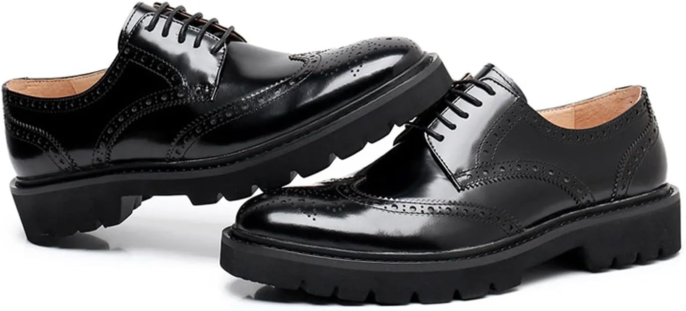 Mens Dress Shoes Wingtips Brogues Oxfords Genunie Leather Formal Derby Fashion Business Casual Modern Prom Wedding Suit Shoes Tuxedo Shoes for Men