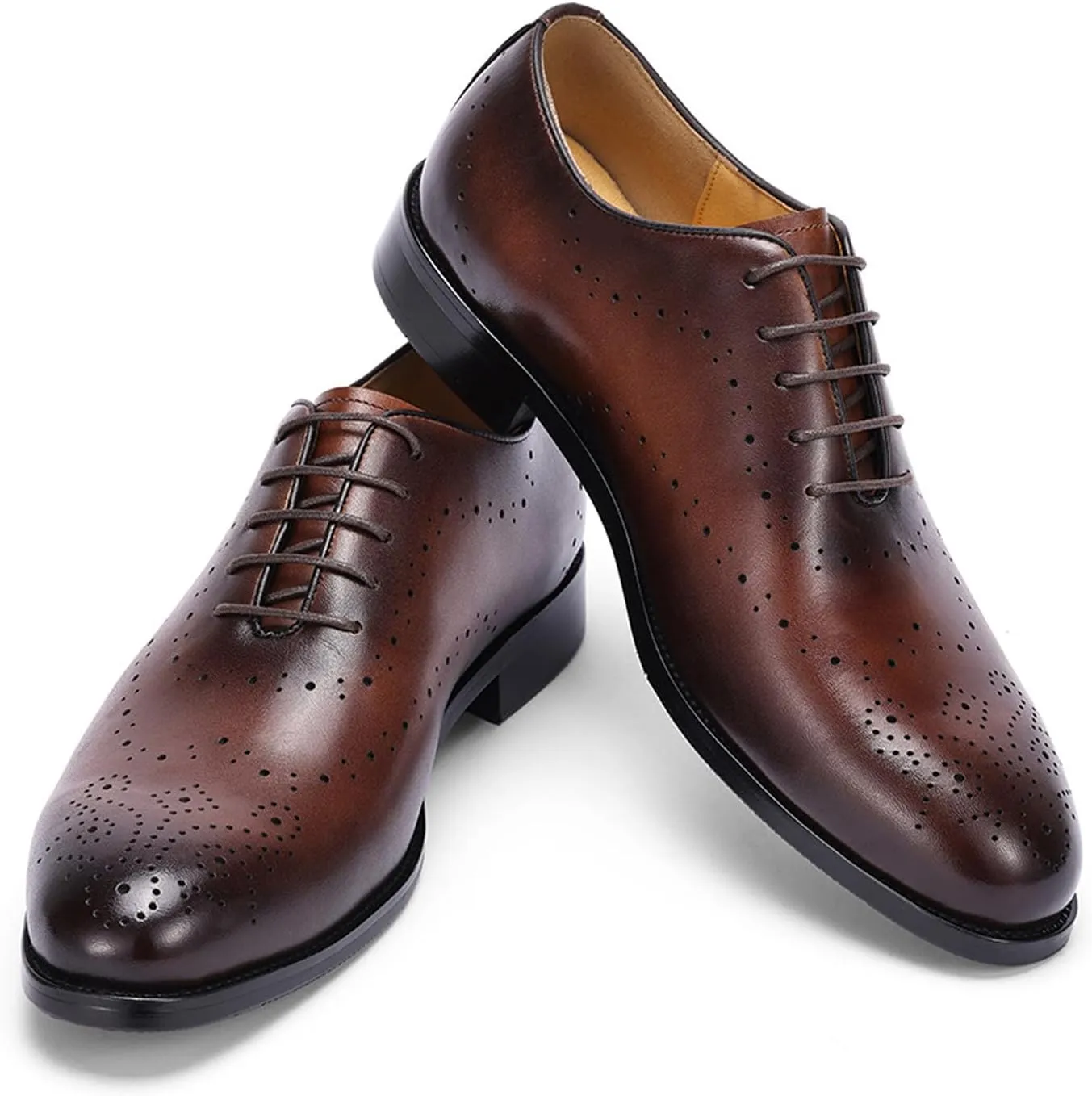 Men’s Formal Dress Oxfords Shoes - Genuine Leather Derby Shoes for Weddings, Business, Prom & Tuxedo -Fashion & Comfortable Wingtips Brogues Oxfords for Men