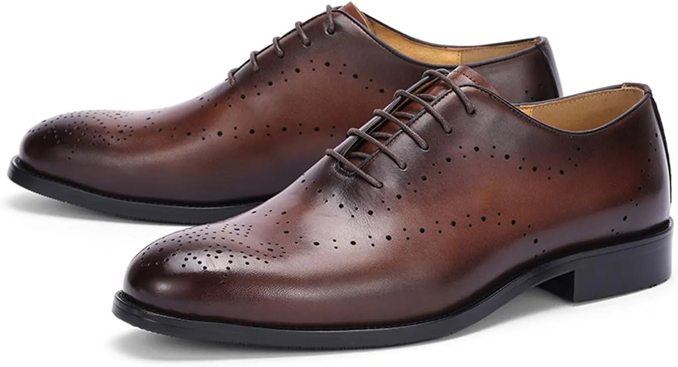 Men’s Formal Dress Oxfords Shoes - Genuine Leather Derby Shoes for Weddings, Business, Prom & Tuxedo -Fashion & Comfortable Wingtips Brogues Oxfords for Men