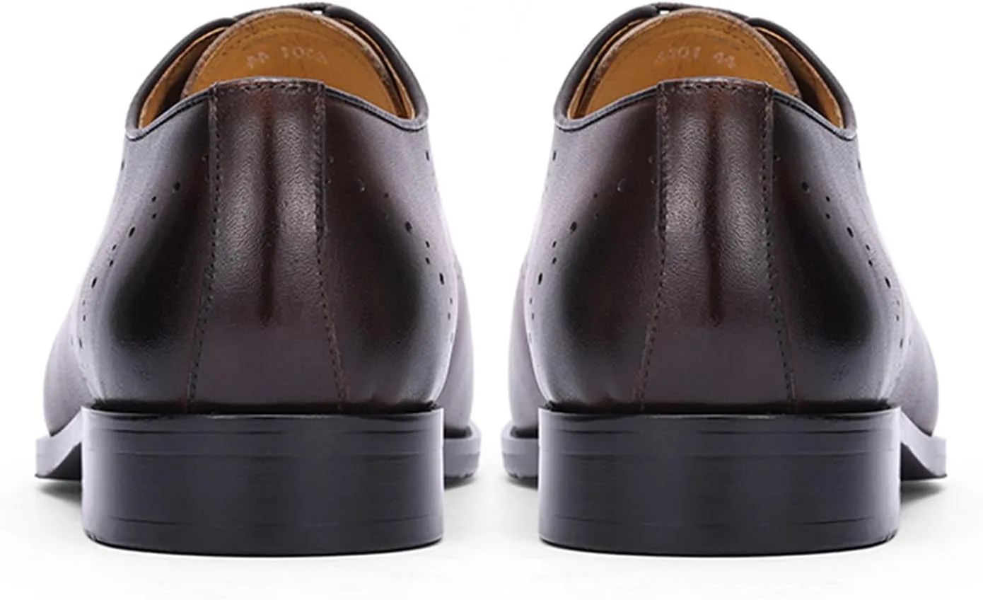 Men’s Formal Dress Oxfords Shoes - Genuine Leather Derby Shoes for Weddings, Business, Prom & Tuxedo -Fashion & Comfortable Wingtips Brogues Oxfords for Men