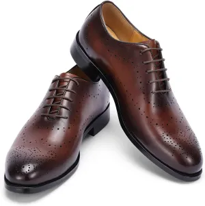 Men’s Formal Dress Oxfords Shoes - Genuine Leather Derby Shoes for Weddings, Business, Prom & Tuxedo -Fashion & Comfortable Wingtips Brogues Oxfords for Men