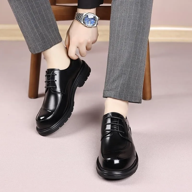 Men's Genuine Leather Dress Shoes Classic Lace-Up Formal Business Oxford Tuxedo Shoes for Men