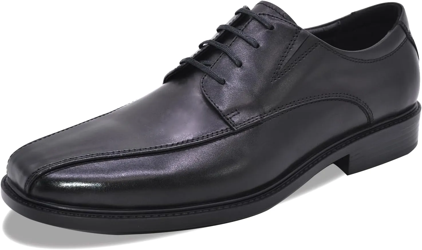 Mens Genuine Leather Dress Shoes Square Toe Formal Business Office Work Lightweight Comfortable Lace-up Oxford Shoes