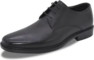 Mens Genuine Leather Dress Shoes Square Toe Formal Business Office Work Lightweight Comfortable Lace-up Oxford Shoes