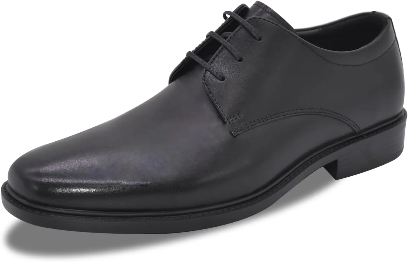 Mens Genuine Leather Dress Shoes Square Toe Formal Business Office Work Lightweight Comfortable Lace-up Oxford Shoes