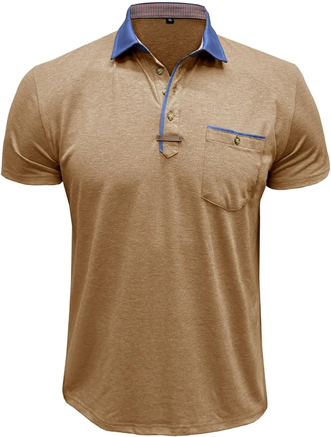 Mens Golf Polo Shirts Short Sleeve Moisture Wicking Cotton Golf Shirt Athletic Fashion Raglan Collared Pique T-Shirts