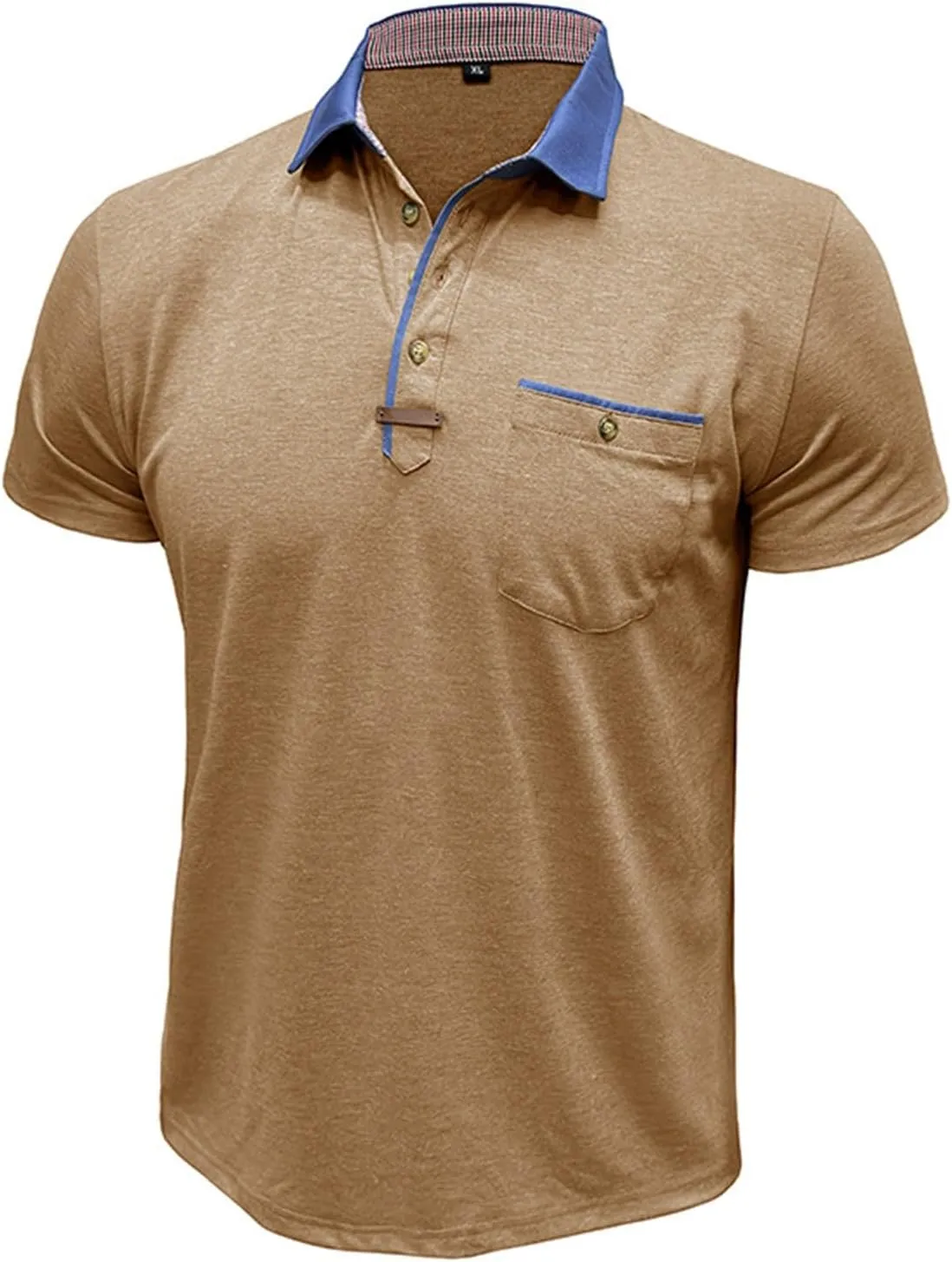 Mens Golf Polo Shirts Short Sleeve Moisture Wicking Cotton Golf Shirt Athletic Fashion Raglan Collared Pique T-Shirts