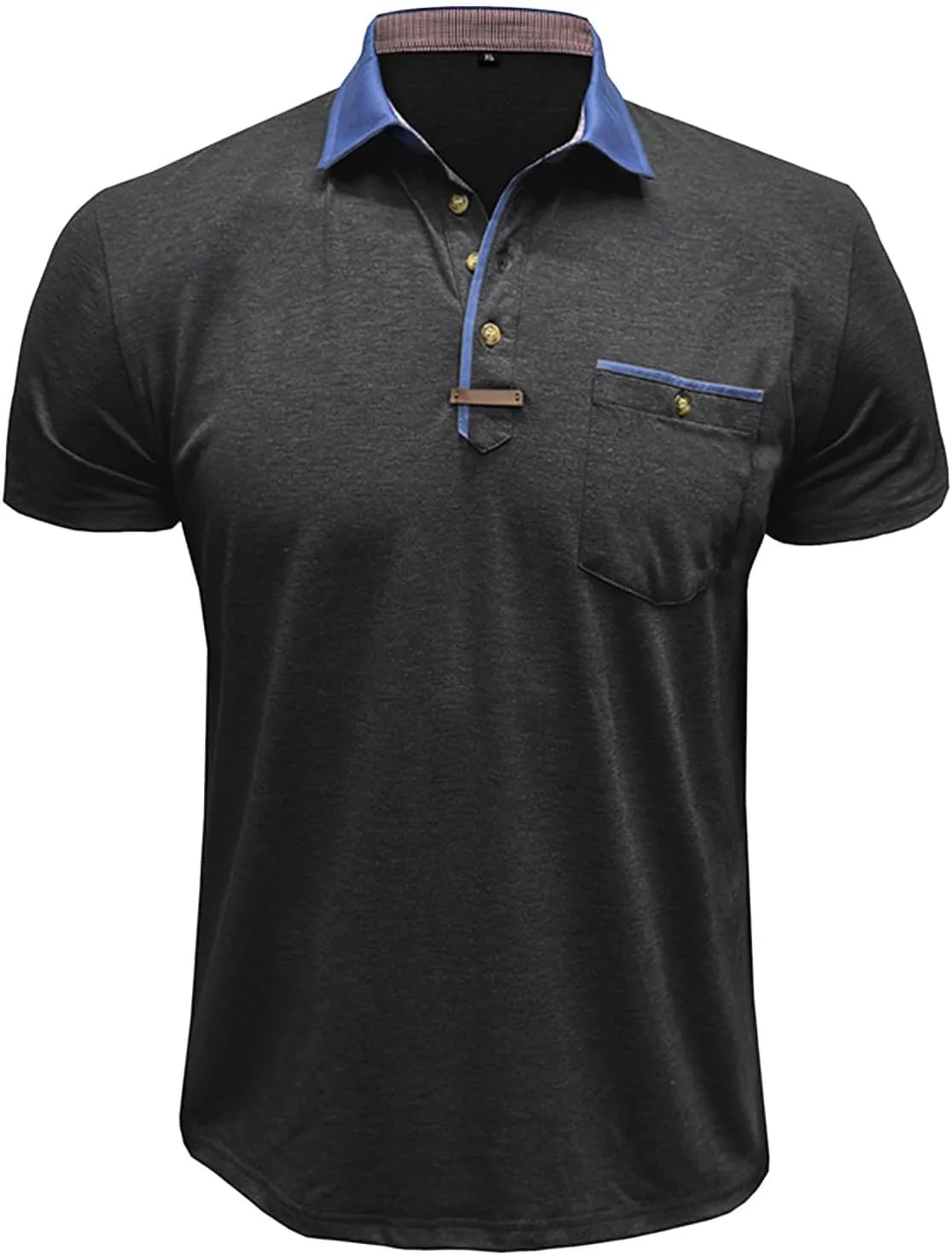 Mens Golf Polo Shirts Short Sleeve Moisture Wicking Cotton Golf Shirt Athletic Fashion Raglan Collared Pique T-Shirts