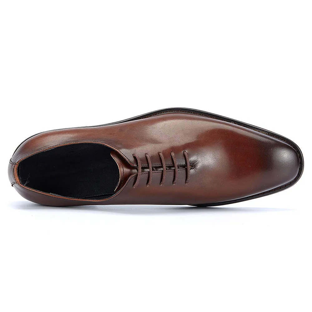 Men's Handmade Oxford Dress Shoes with Brogue Detailing