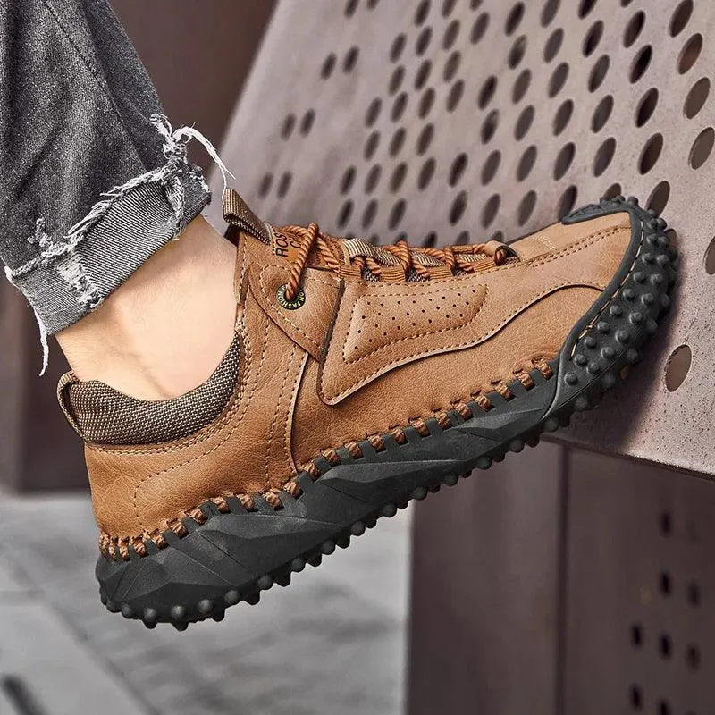 Men's Leather Casual Loafers – Comfortable Breathable Shoes (Sizes up to 48)