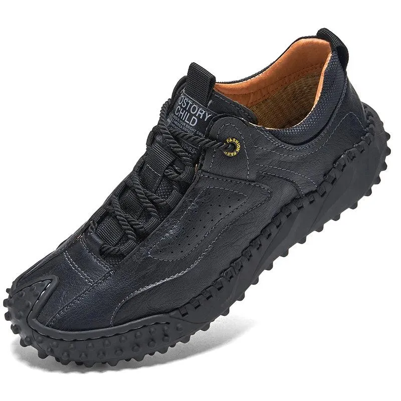 Men's Leather Casual Loafers – Comfortable Breathable Shoes (Sizes up to 48)