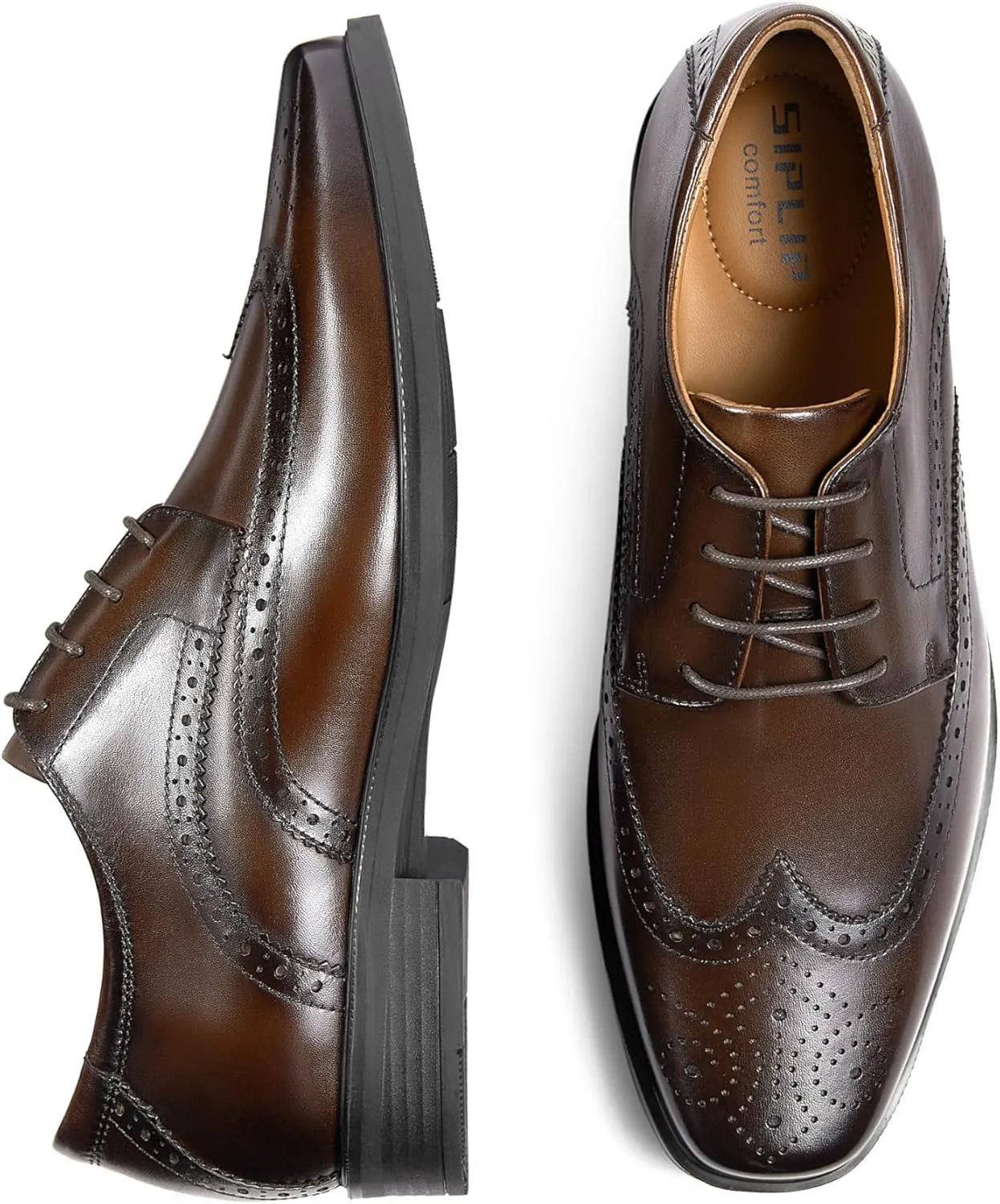 Mens Leather Oxford Shoes Formal Lace up Dress Shoes