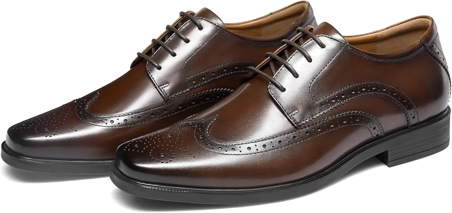 Mens Leather Oxford Shoes Formal Lace up Dress Shoes