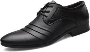 Mens Modern Leather Oxford Business Formal Tuxedo Lace Up Dress Shoes for Men