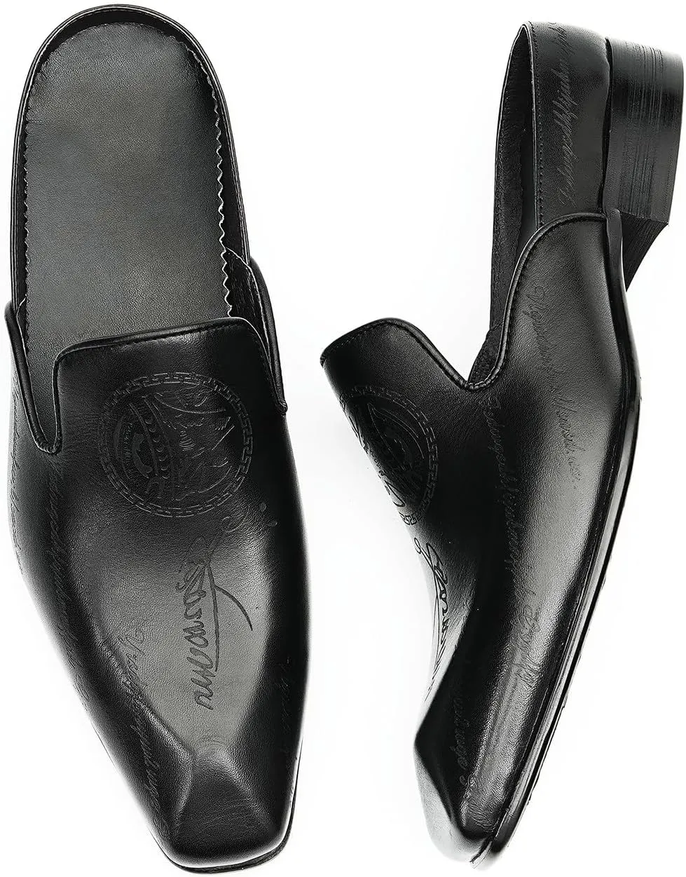 Mens Mules Sandals Formal Dress Loafers Leather Clogs Business Casual Open Back Slippers Outside Slip On Comfort Summer Shoes for Men