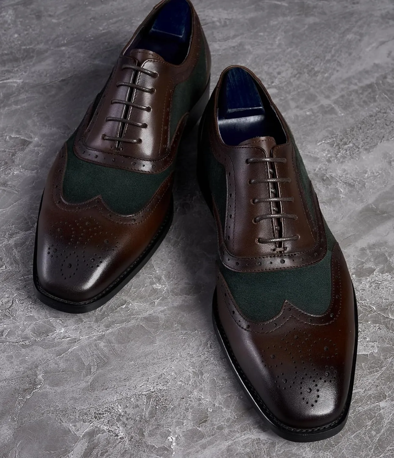 Mens Oxfords Dress Formal Shoes Genunie Leather Wingtips-Brogues Oxford Modern Business Casual Derby Fashion Prom Wedding Suit Shoes Tuxedo Shoes for Men