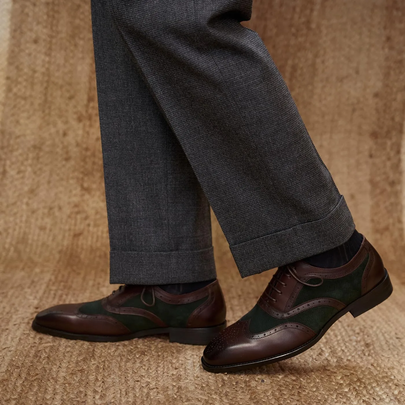 Mens Oxfords Dress Formal Shoes Genunie Leather Wingtips-Brogues Oxford Modern Business Casual Derby Fashion Prom Wedding Suit Shoes Tuxedo Shoes for Men