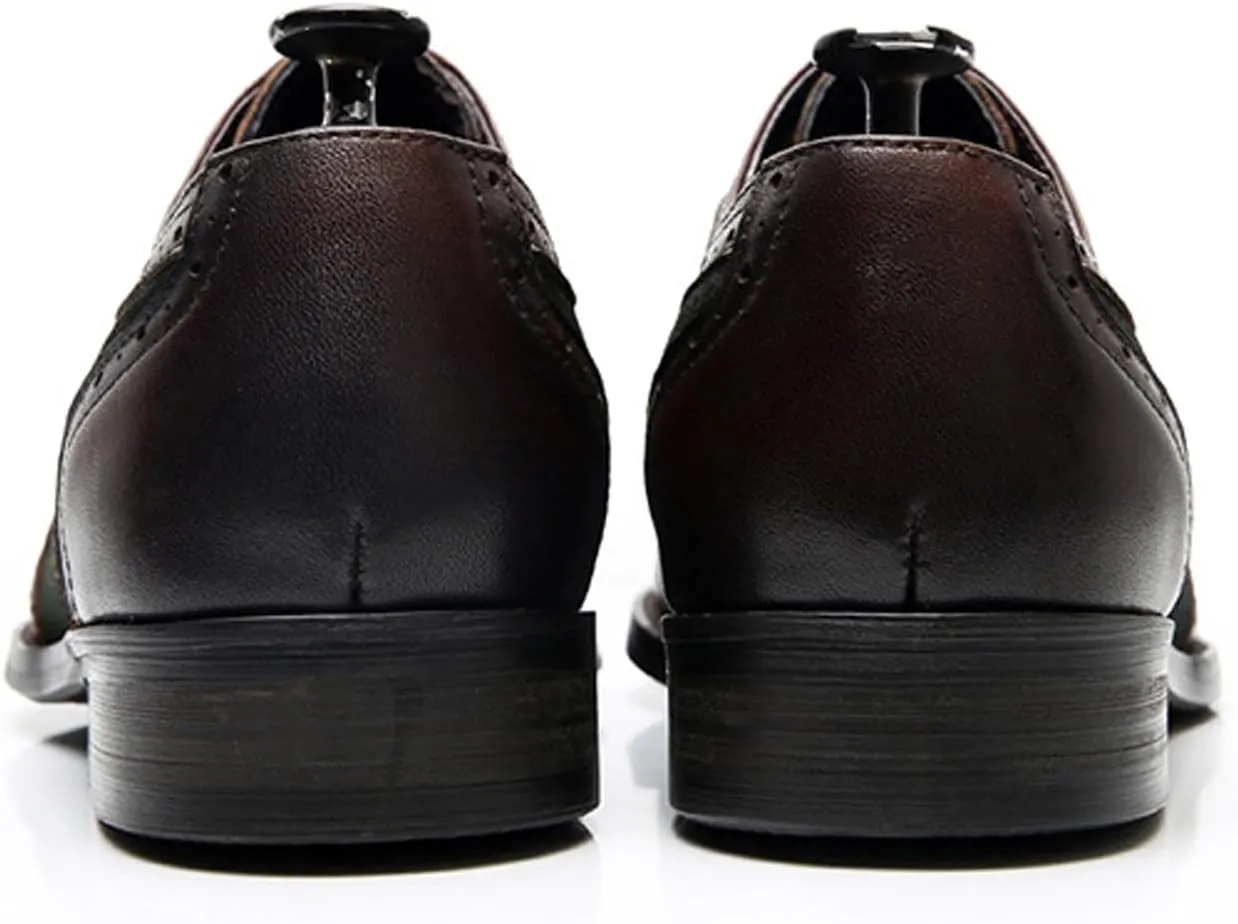 Mens Oxfords Dress Formal Shoes Genunie Leather Wingtips-Brogues Oxford Modern Business Casual Derby Fashion Prom Wedding Suit Shoes Tuxedo Shoes for Men