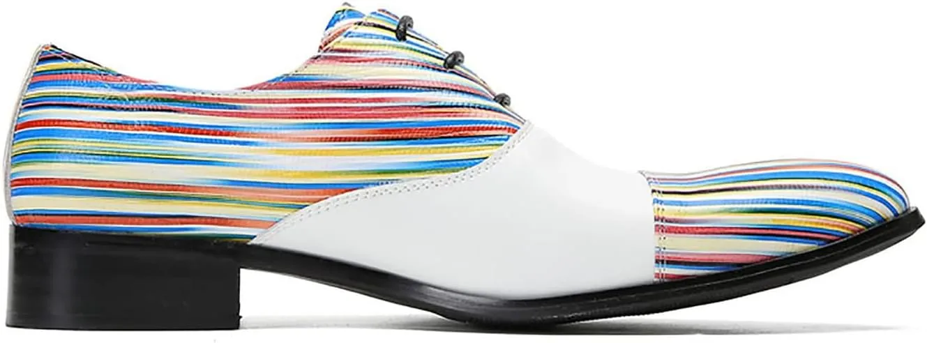 Mens Oxfords Formal Dress Genuine Leather Derby Two Tone Business Casual Shoes Fashion Prom Wedding Tuxedo Western Ballroom Disco Shoes for Mens