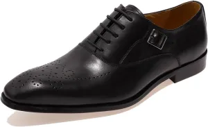 Men's Oxfords Formal Dress Genuine Leather Wingtip Brogues Oxford Wedding Tuxedo Business Casual Buckle Derby Fashion Comfor Suit Shoes for Mem