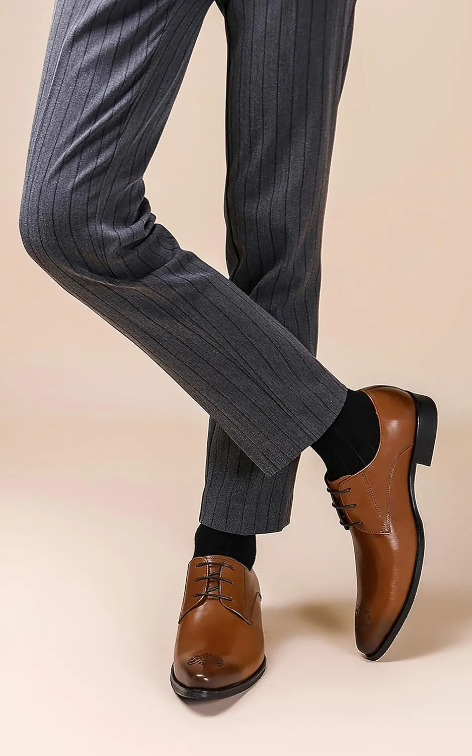 Men's Oxfords Formal Dress Leather Brogues Derby Business Prom Wedding Fashion Casual Walking Shoes for Men