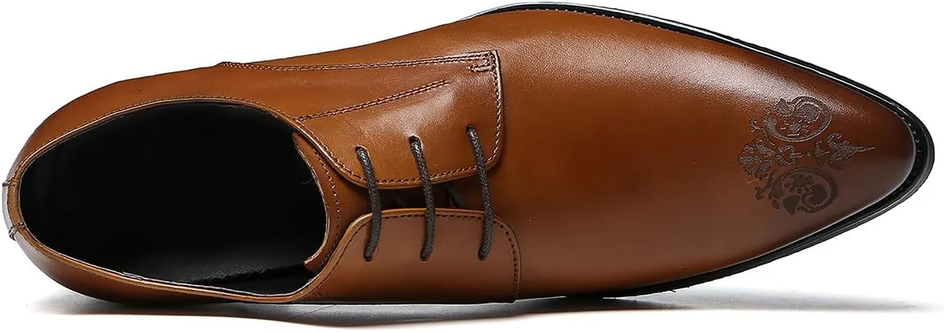 Men's Oxfords Formal Dress Leather Brogues Derby Business Prom Wedding Fashion Casual Walking Shoes for Men