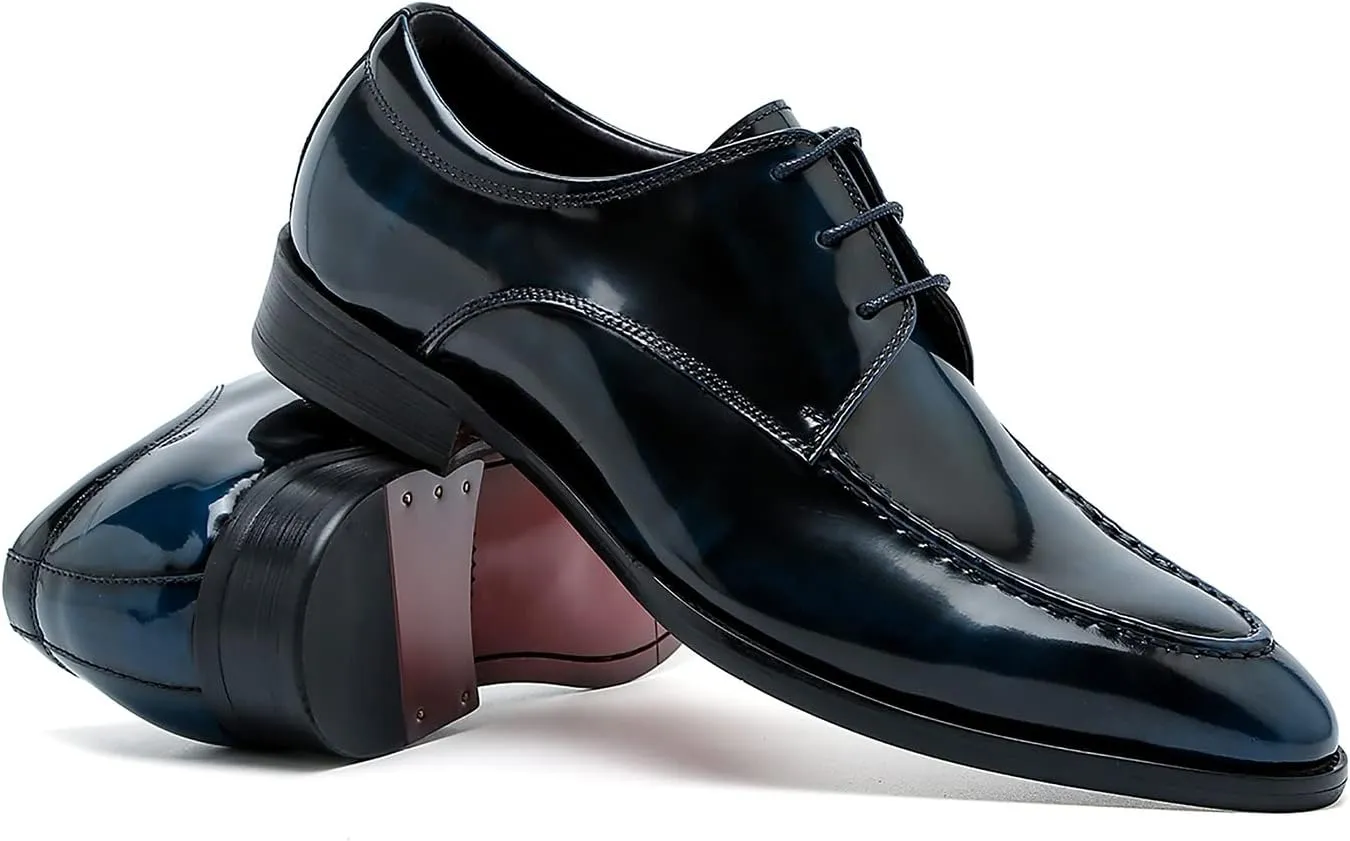 Men's Oxfords Formal Dress Patent Leather Pointed Toe Derby Business Prom Wedding Fashion Casual Comfort Walking Shoes for Men