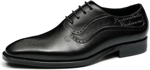 Mens Oxfords Formal Dress Shoes Genuine Leather Wingtips Brogues Derby Fashion Business Casual Wedding Prom Comfortable Shoes for Men