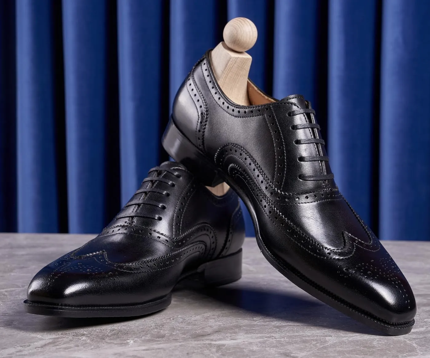 Mens Oxfords Formal Dress Shoes Genunie Leather Wingtips Brogues Suit Shoes Modern Fashion Prom Wedding Business Casual Derby Tuxedo Shoes for Men