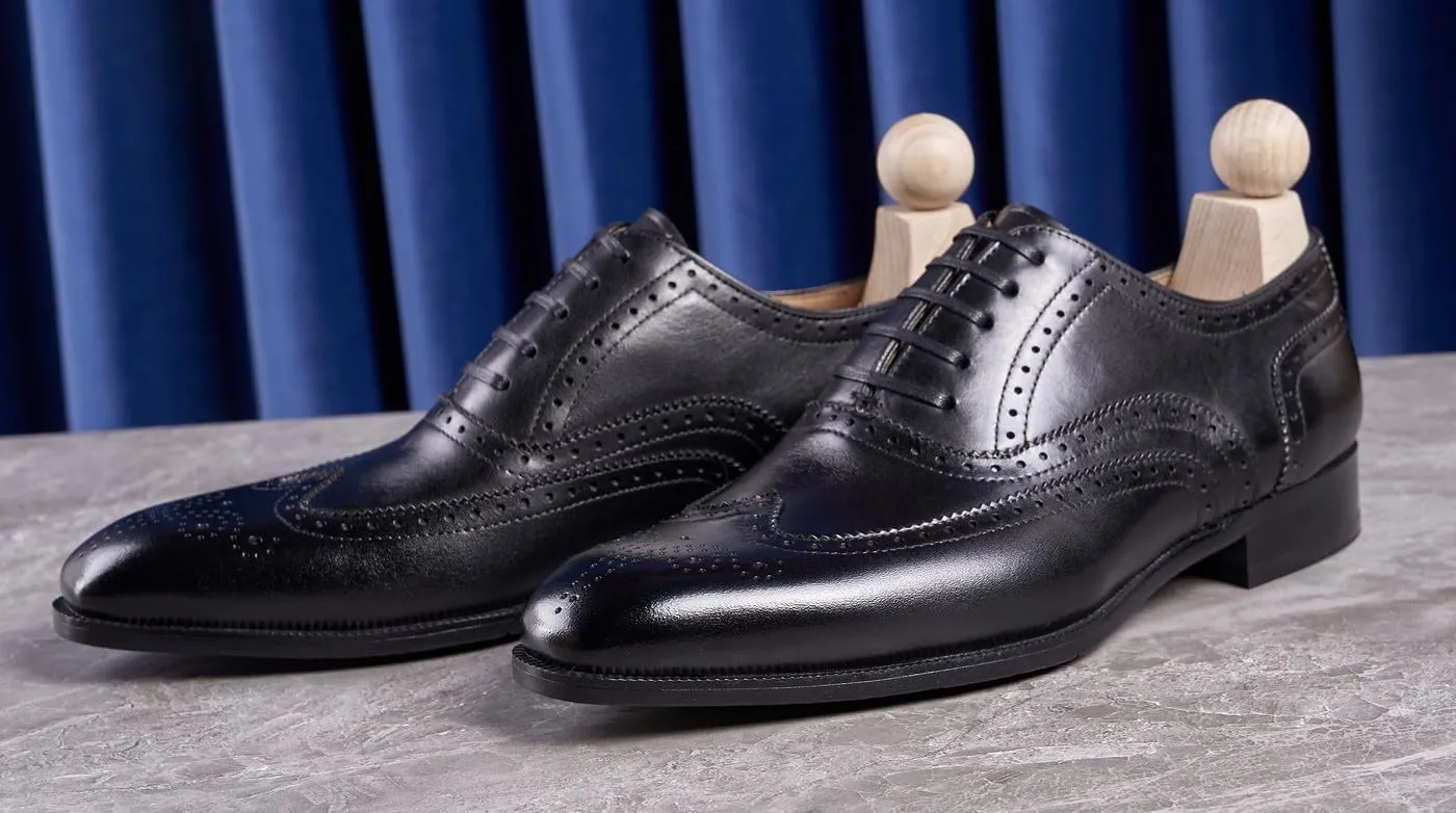Mens Oxfords Formal Dress Shoes Genunie Leather Wingtips Brogues Suit Shoes Modern Fashion Prom Wedding Business Casual Derby Tuxedo Shoes for Men