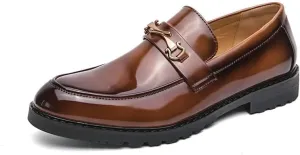 Mens Oxfords Shoes Social Business Men's Leather Modern Classic Lace Up Leather Lined Perforated Dress Shoes Comfortable Tuxedo Shoes Formal Derby Shoes(Brown,8)