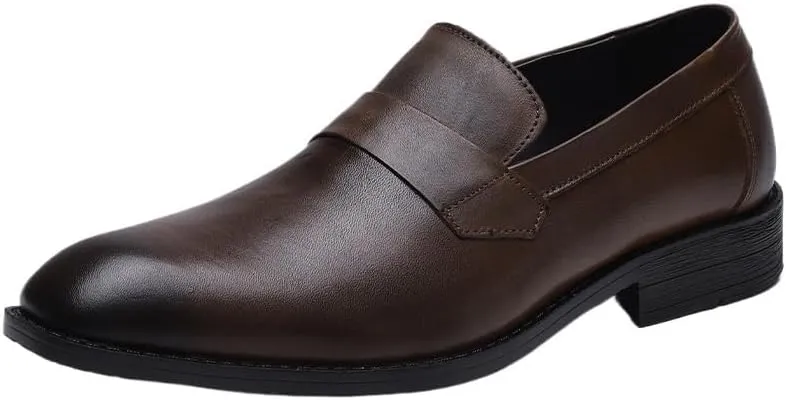 Men's Patent Leather Oxford Shoes, Breathable Pointed Toe Height-Increasing Formal Business Dress Shoes, Wedding & Prom Groom Shoes