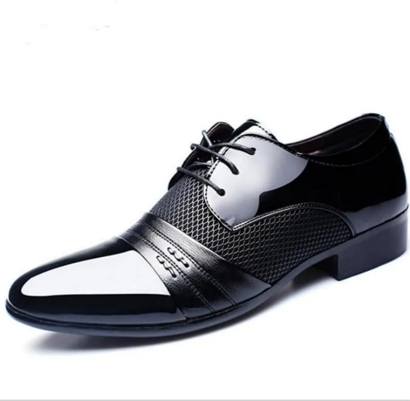 Men's Patent Leather Oxford Shoes - Stylish Formal Dress Shoes for Wedding, Party, and Office