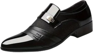 Men's Patent Leather Oxford Shoes - Stylish Formal Dress Shoes for Wedding, Party, and Office