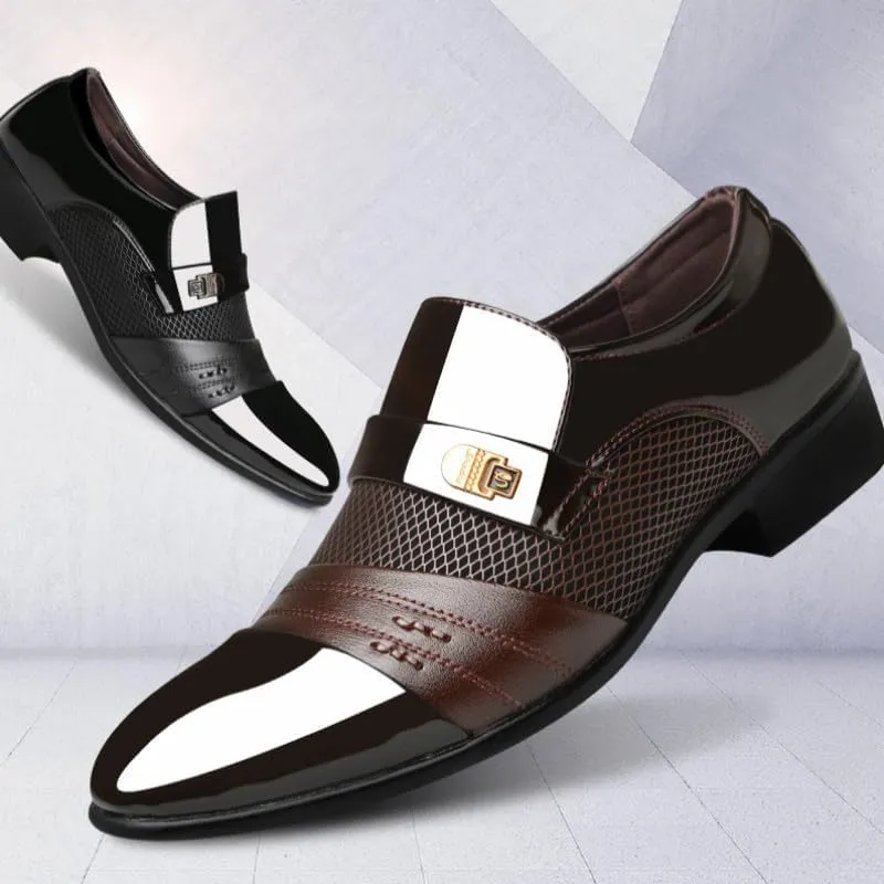Men's Patent Leather Oxford Shoes - Stylish Formal Dress Shoes for Wedding, Party, and Office