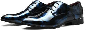 Men's Patent PU Leather Derby Shoes Wedding Wingtip Dress Shoes Men's Formal Footwear