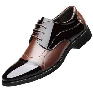 Men's Pointed Toe Lace-up Calfskin Oxford Dress Shoes
