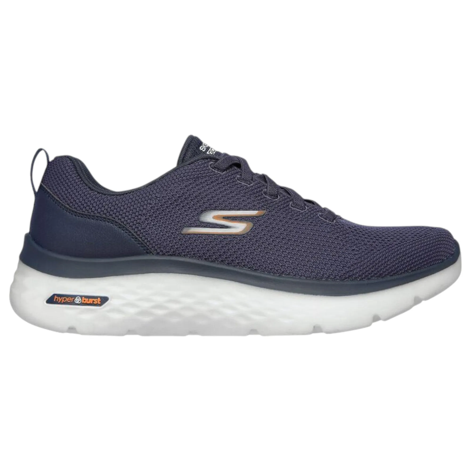 Mens Skechers Go Walk Hyper Burst - Nanocore Navy/Orange Walking Shoes