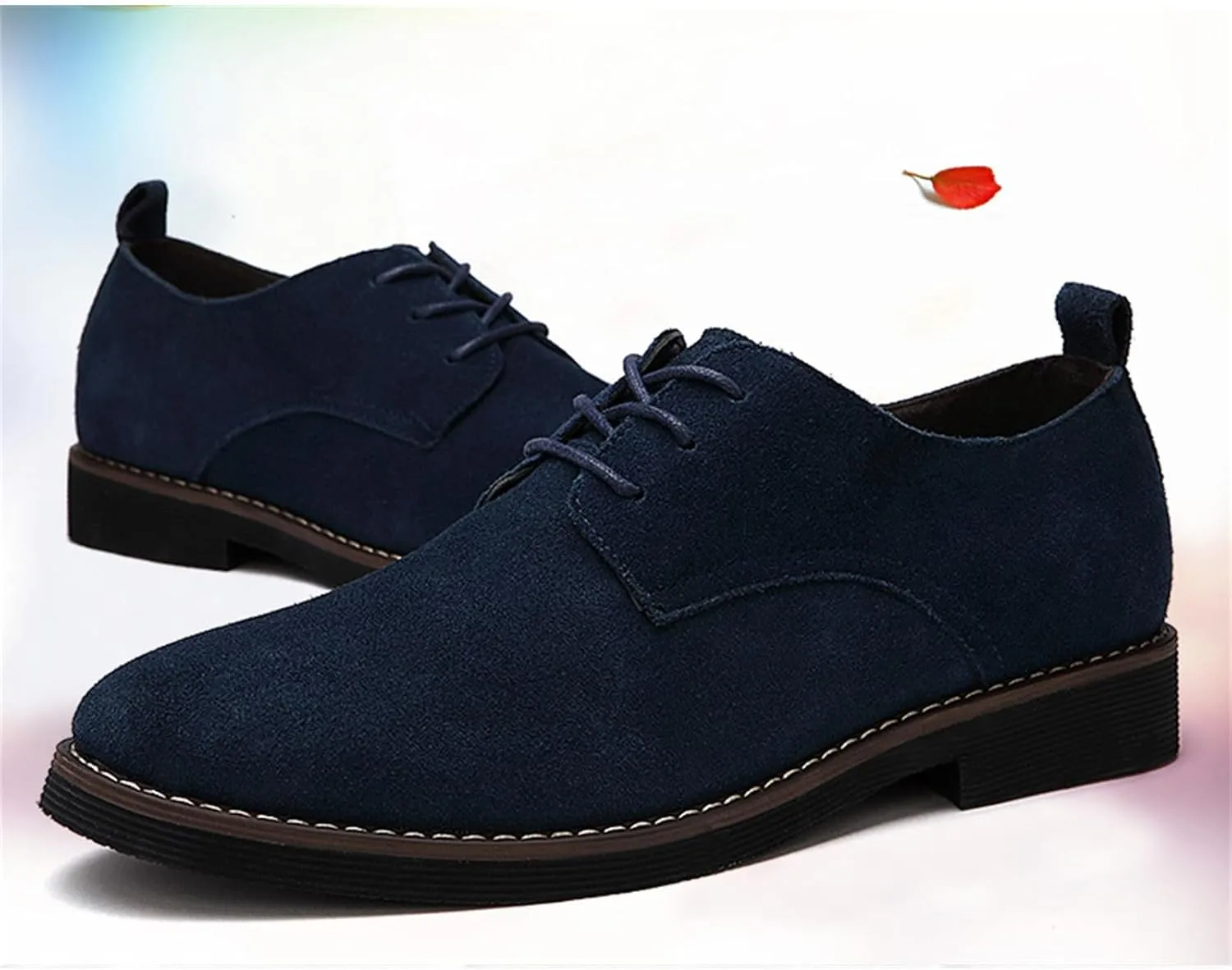 Men's Suede Lace Up Oxfords Classic Wing Tips Dress Shoes Casual Luxury Business Work Office Derby Shoes